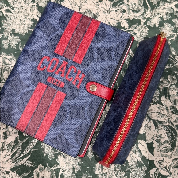 Coach Blue and Red Signature Varsity notebook and pouch bundle - Picture 2 of 4